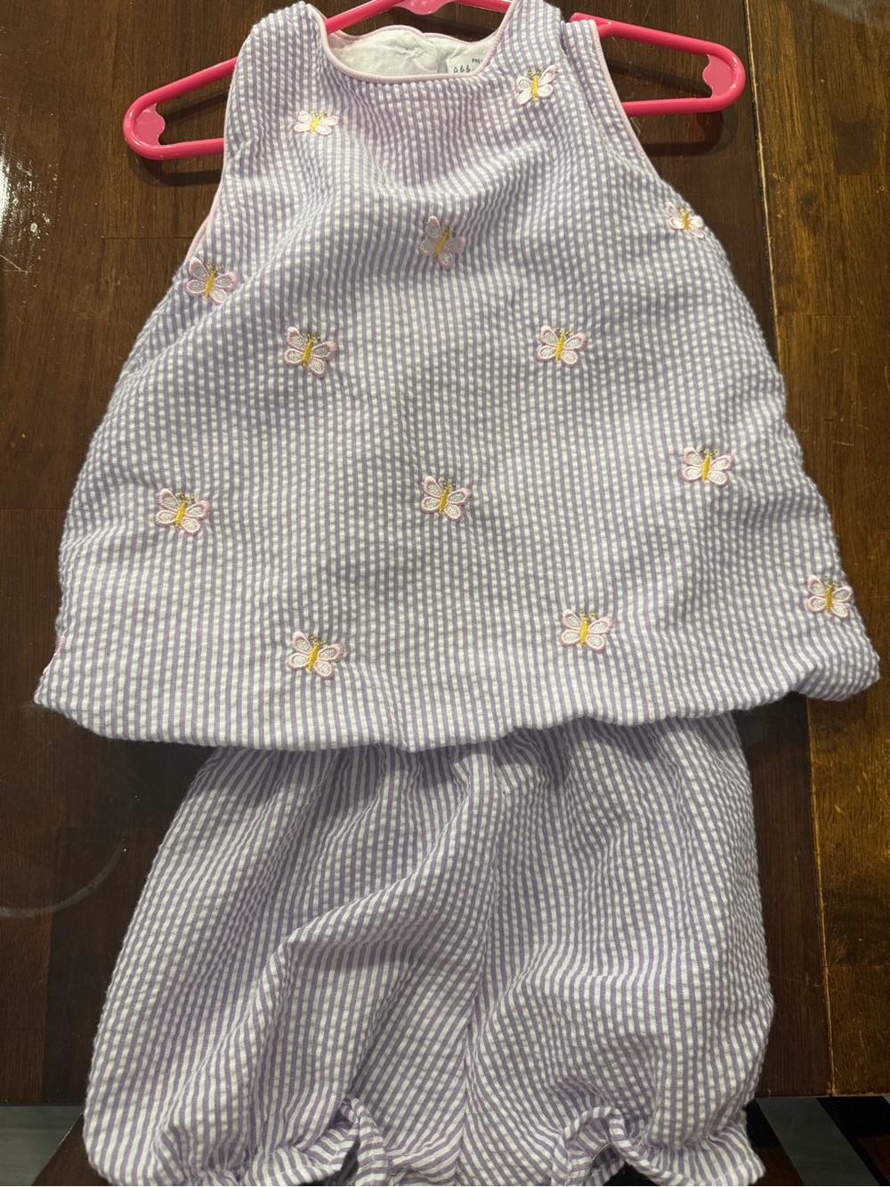 Lavender Seersucker Butterfly Toddler Set  NEVER WORN
